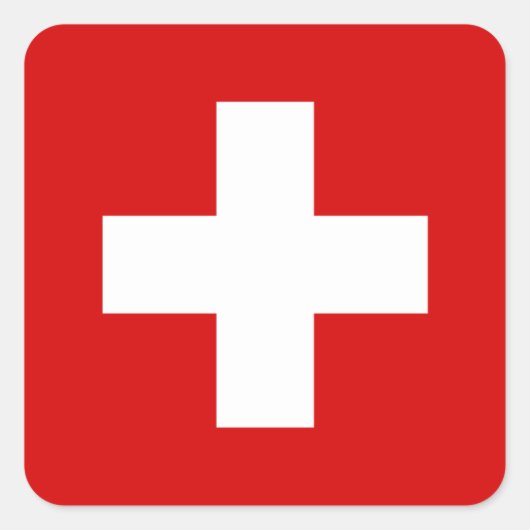 Schweiz - Flaggenqualität Quadratischer Aufkleber (Vorderseite)
