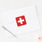 Schweiz - Flaggenqualität Quadratischer Aufkleber (Umschlag)