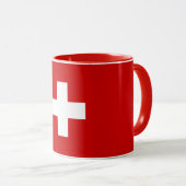 Schweiz - Flaggenqualität Tasse (VorderseiteRechts)