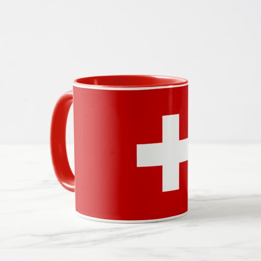Schweiz - Flaggenqualität Tasse (Vorderseite Links)