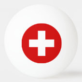 Schweiz - Flaggenqualität Tischtennisball (Vorderseite)