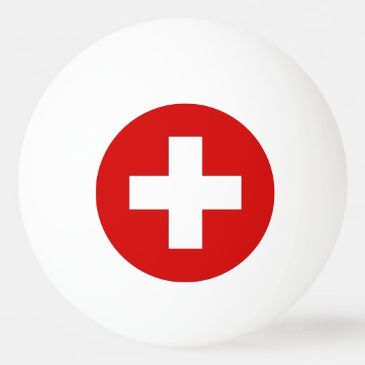 Schweiz - Flaggenqualität Tischtennisball (Rückseite)
