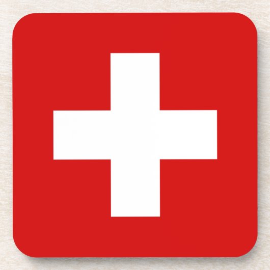 Schweiz - Flaggenqualität Untersetzer (Vorderseite)