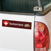 Schweiz Flaggenschwerpunkt + Karte Autoaufkleber (Auf Lkw)