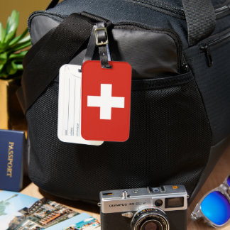 Schweiz-Flaggentelefone Gepäckanhänger