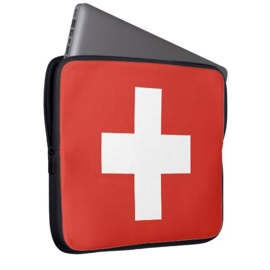 Schweiz-Flaggentelefone Laptopschutzhülle (Vorne Rechts)