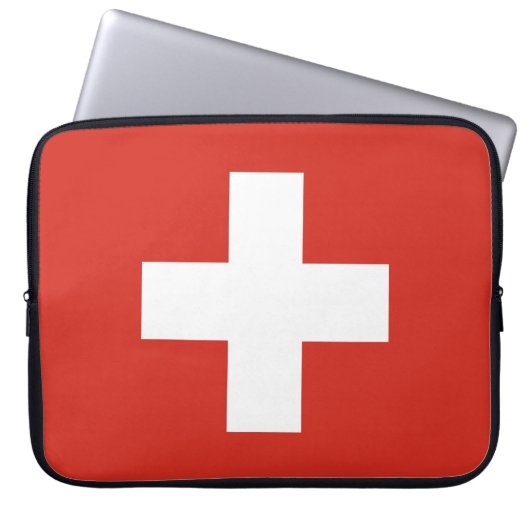 Schweiz-Flaggentelefone Laptopschutzhülle (Vorderseite)
