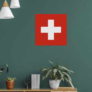 Schweiz-Flaggentelefone Poster