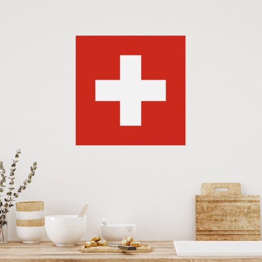 Schweiz-Flaggentelefone Poster (Küche)