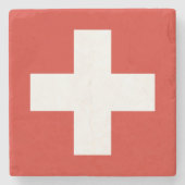 Schweiz-Flaggentelefone Steinuntersetzer (Vorderseite)