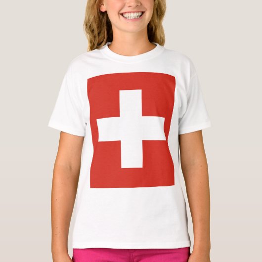 Schweiz-Flaggentelefone T-Shirt (Vorderseite)