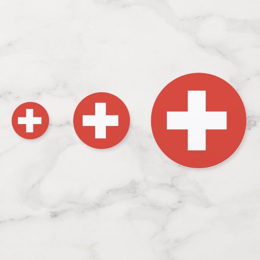 Schweiz Flaggentisch Confetti Konfetti (Rückseiten)