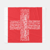 Schweiz Flaggenwortwolke Fleecedecke (Vorderseite (Horizontal))