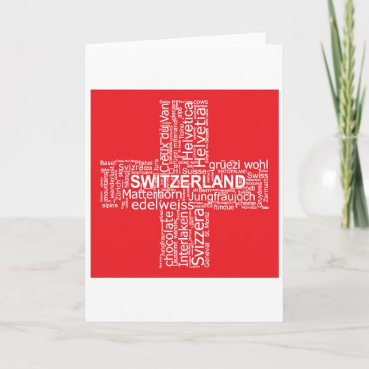 Schweiz Flaggenwortwolke Karte (Vorderseite)
