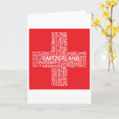 Schweiz Flaggenwortwolke Karte (Gelbe Blume)