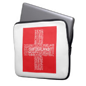 Schweiz Flaggenwortwolke Laptopschutzhülle (Vorderseite Links)