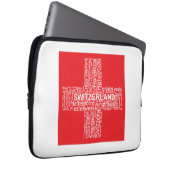 Schweiz Flaggenwortwolke Laptopschutzhülle (Vorne Rechts)