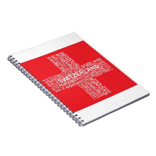 Schweiz Flaggenwortwolke Notizblock (Rechte Seite)