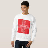 Schweiz Flaggenwortwolke Sweatshirt (Vorne ganz)