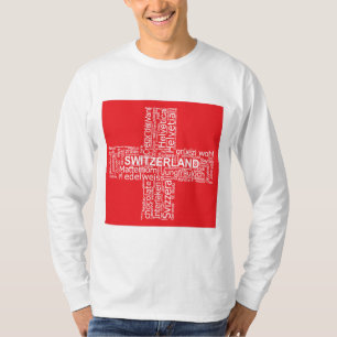 Schweiz Flaggenwortwolke T-Shirt