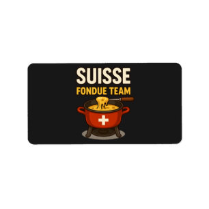 Schweiz Fondue Team Adressaufkleber