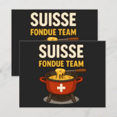 Schweiz Fondue Team Einladung (Vorne/Hinten)
