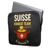 Schweiz Fondue Team Laptopschutzhülle (Vorderseite Links)