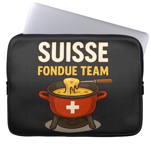 Schweiz Fondue Team Laptopschutzhülle (Vorderseite)