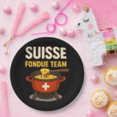 Schweiz Fondue Team Pappteller (Party)