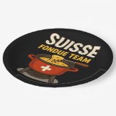 Schweiz Fondue Team Pappteller (Schrägansicht)