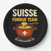 Schweiz Fondue Team Pappteller (Vorderseite)