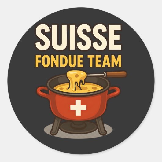 Schweiz Fondue Team Runder Aufkleber (Vorderseite)