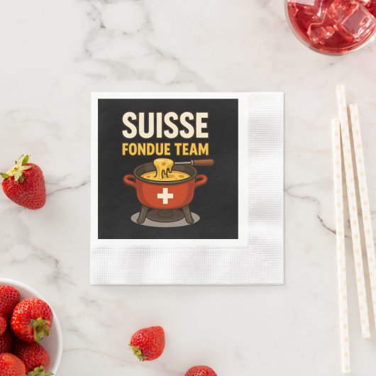 Schweiz Fondue Team Serviette (Beispiel)