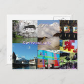 Schweiz FotoCollage Postkarte (Vorne/Hinten)