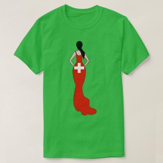Schweiz Frau T-Shirt (Design vorne)