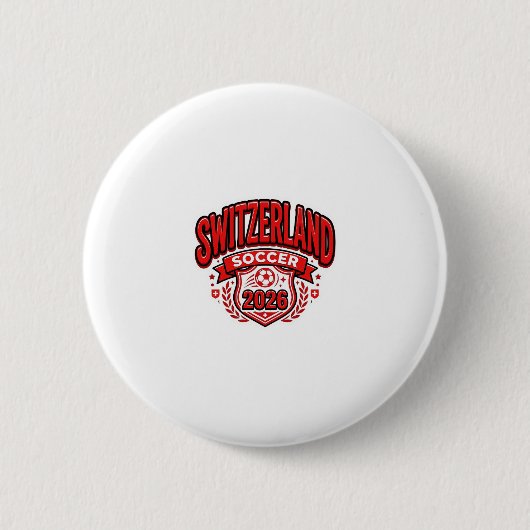 Schweiz Fußball 2026 Fußball Fett Land Typogr Button (Vorderseite)