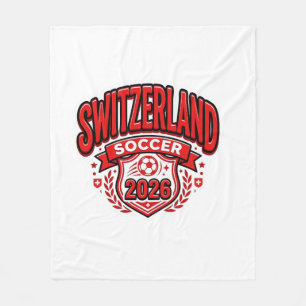 Schweiz Fußball 2026 Fußball Fett Land Typogr Fleecedecke