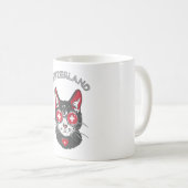 Schweiz Fußball Cat Mascot Schweizer Fahne Kaffeetasse (VorderseiteRechts)