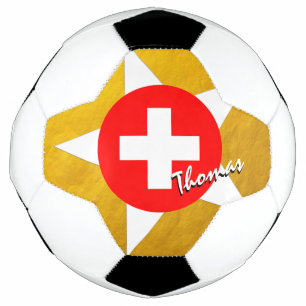 Schweiz Fußball & Gold Schweizer Flagge