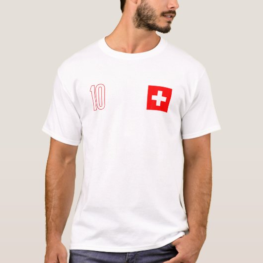 Schweiz Fußball Jersey 2022 Schweizer Flaggenfußba T-Shirt (Vorderseite)