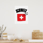 Schweiz Fussball Schweiz Fußballflagge Poster (Küche)