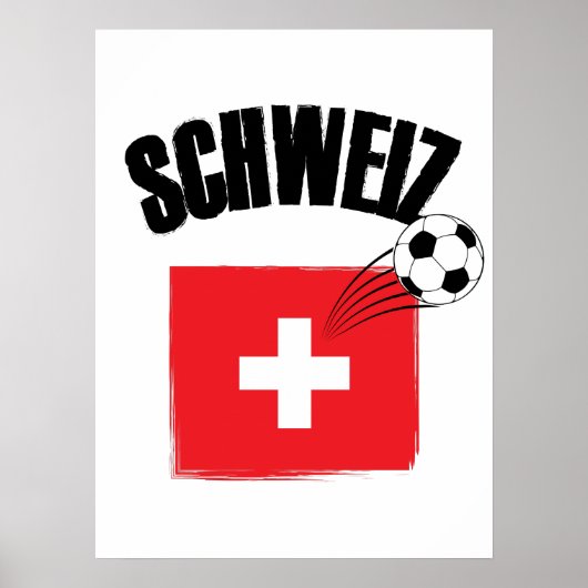 Schweiz Fussball Schweiz Fußballflagge Poster (Vorne)