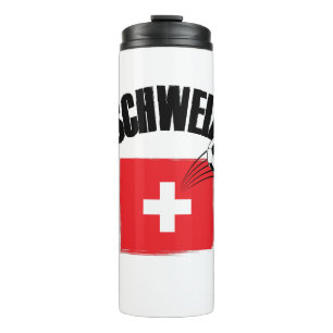 Schweiz Fussball Schweiz Fußballflagge Thermosbecher