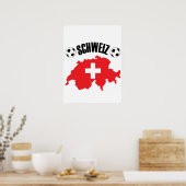 Schweiz Fussball Schweiz Karte Poster (Küche)