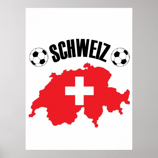 Schweiz Fussball Schweiz Karte Poster (Vorne)