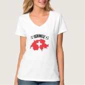 Schweiz Fussball Schweiz Karte T-Shirt (Vorderseite)