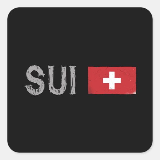 Schweiz Fußball-Shirt Schweizer Flagge Quadratischer Aufkleber (Vorderseite)