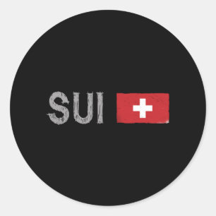 Schweiz Fußball-Shirt Schweizer Flagge Runder Aufkleber