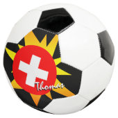 Schweiz Fußball und Schweizer Flagge / BANG (Dreiviertel)