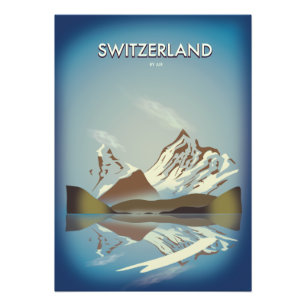 Schweiz Gebirge Reiseplakat Fotodruck